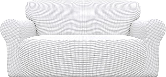 Easy-Going Stretch Oversized Loveseat Couch Covers Washable Snow White | by Easy-Going