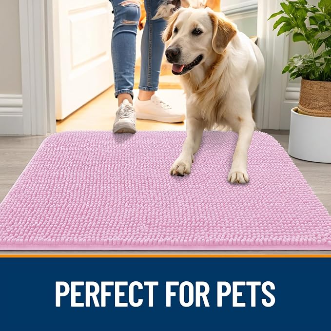 OLANLY Dog Door Mat for Muddy Paws 70x35, Super Absorbent Chenille Mud Mat | - Image 6