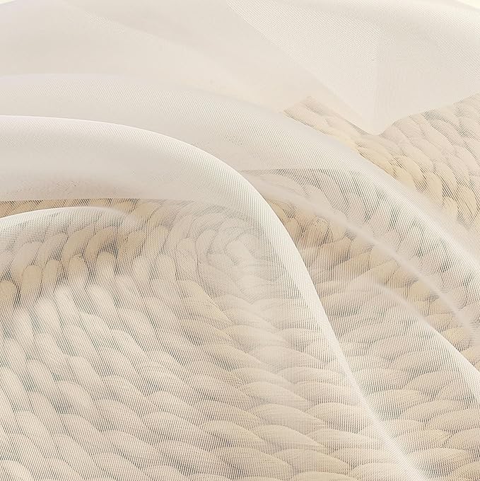 Cream Sheer Curtains 78 Inches Long 2 Panels - Image 6