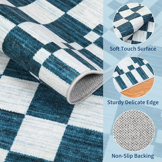 GarveeHome Checkered Washable 2x3 Rug Small Area Rugs Non-Slip - Image 6
