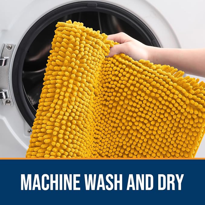 OLANLY Dog Door Mat for Muddy Paws 70x35, Super Absorbent Chenille Mud Mat | - Image 5