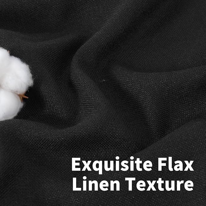 Extra Long Black Linen Curtains Linen 95 Inch Length - Image 3