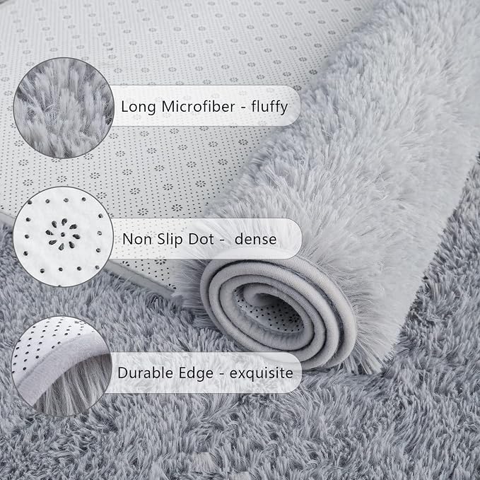 Chicrug Soft Area Rugs for Bedroom Living Room Plush Fluffy Rug 4x6 | Shag - Image 5