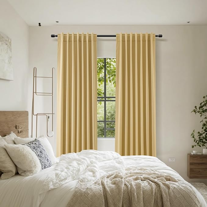 100% Blackout Curtains 90 Inch Length 2 Panels Set - Image 8