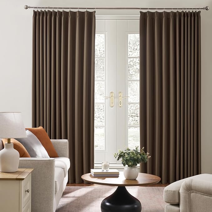 Pinch Pleated Blackout Curtains 63 Inches Long, Thermal Insulated Darkening - Image 4
