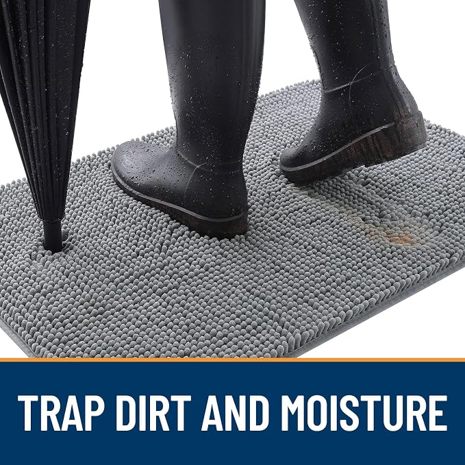 OLANLY Dog Door Mat for Muddy Paws 59x24, Super Absorbent Chenille Mud Mat | - Image 2