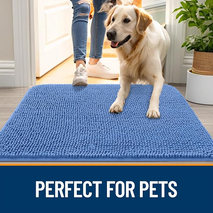 OLANLY Dog Door Mat for Muddy Paws 59x24, Super Absorbent Chenille Mud Mat | - Image 6