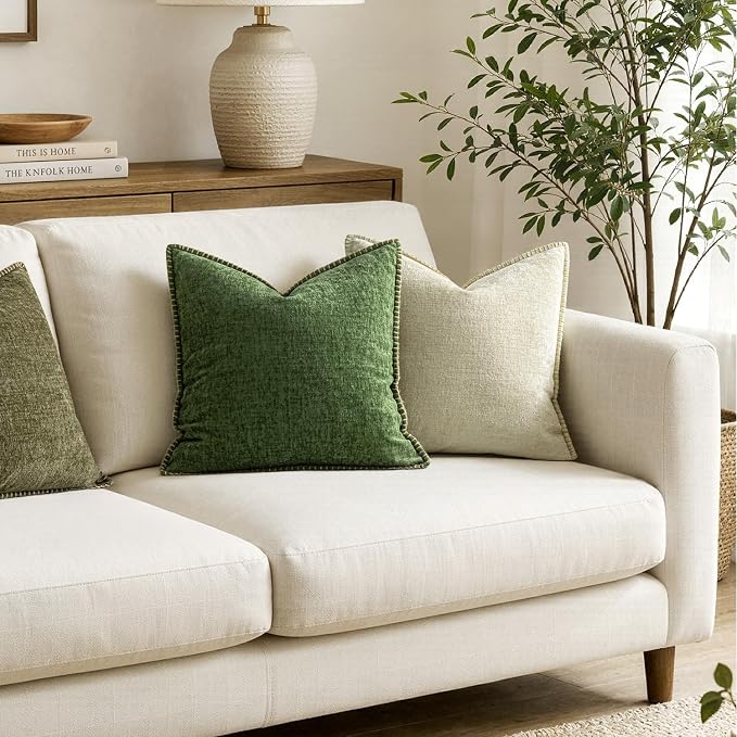 MIULEE Decorative Euro Sham Pillow Covers 26x26 Inch Forest Green 2 Pack | - Image 4