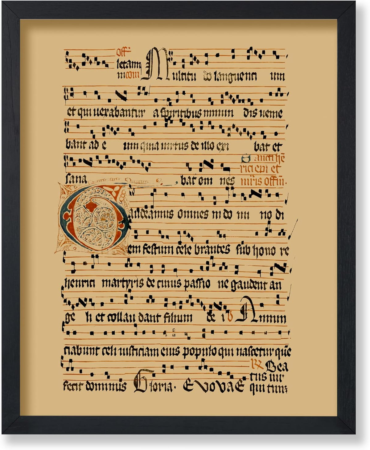Poster Master Vintage Graduale Aboense Poster - Retro Gregorian Chant Manuscript Print - Hymnal Art - Gift for Men & Women - Great Wall Decor for Dorm, Living Room or Bedroom - 16x20 UNFRAMED Wall Art