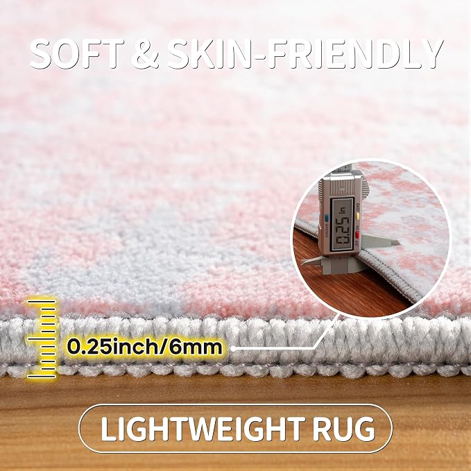 Aelenmu 8x10 Area Rugs for Living Room Bedroom Dining Room Washable Pink | Soft - Image 6