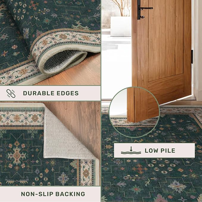 Dark Green Oushak 3x5 Large Entryway Rug - Image 5
