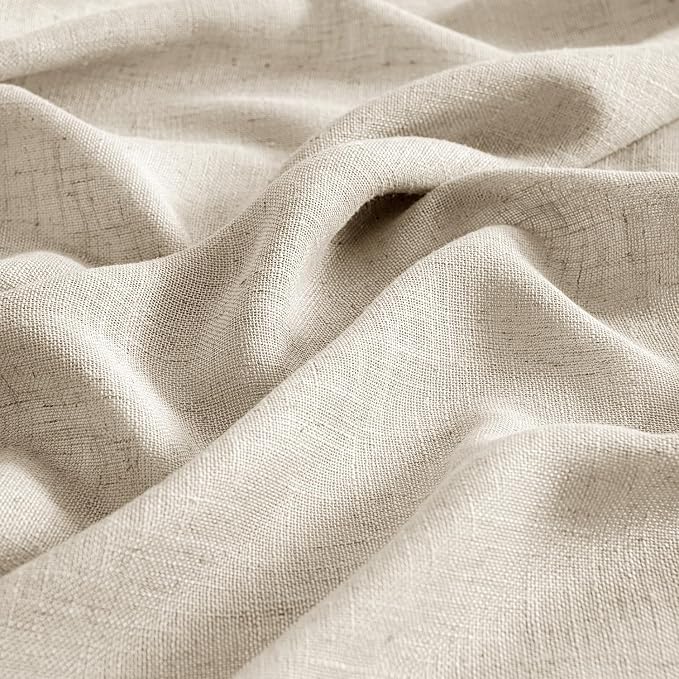 MIULEE Beige Linen Curtains 52x84 Inch 2 Panels - Image 4