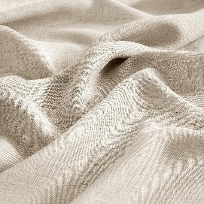 MIULEE Beige Linen Curtains 52x96 Inch 2 Panels - Image 4