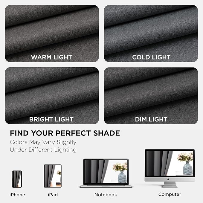 Joydeco Grey Blackout Curtains for Bedroom 90 Inch 2 Panels - Image 7