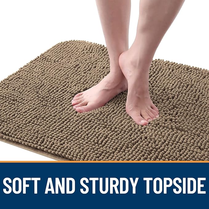 OLANLY Dog Door Mat for Muddy Paws 40x32, Super Absorbent Chenille Mud Mat | Tan - Image 4