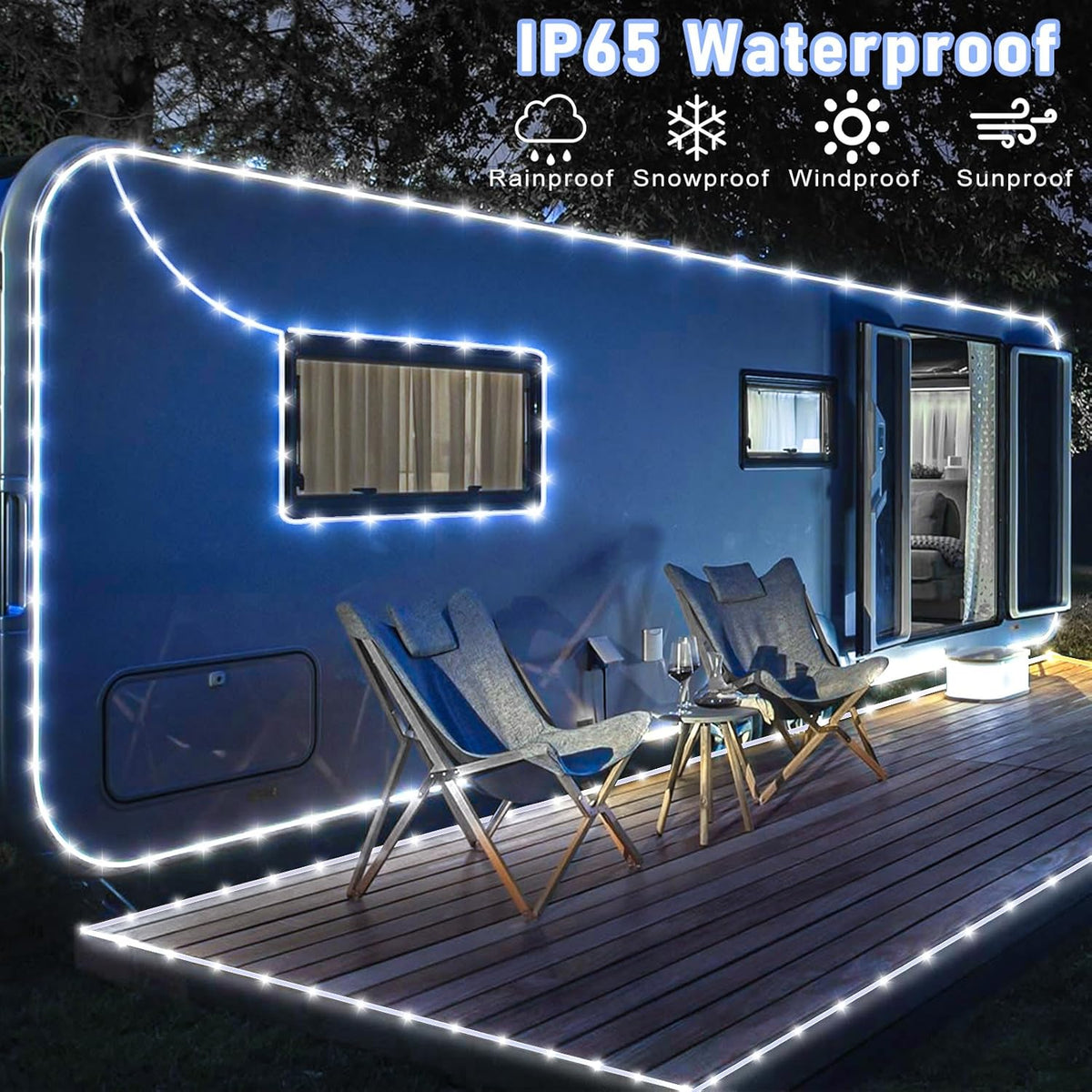 66FT 200 LED Rope Lights for Outside, White Christmas Lights Outdoor Waterproof, 8 Modes Connectable Clear Tube Lights for Indoor Garden, Backyard, Patio, Deck, Pool, Tree Decorations