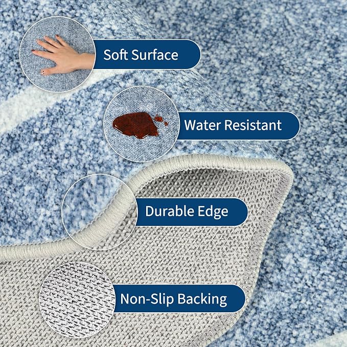 GarveeHome Scalloped Washable Rug 9x12 Area Rug - Image 5
