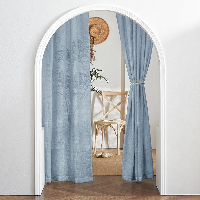RYB HOME Light Filtering Linen Sheer Curtains 72 inch Long - Image 7