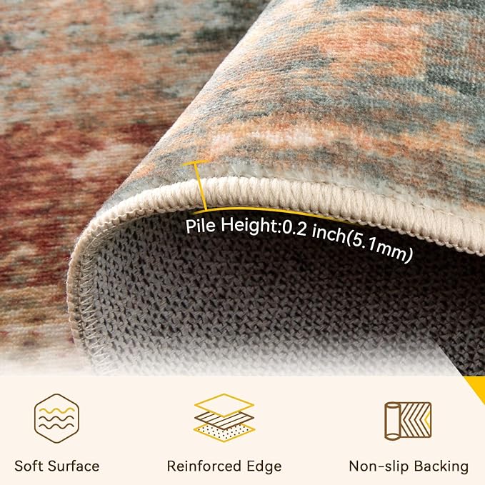 RELEANY Washable 2'x3' Abstract Area Rug - Image 3