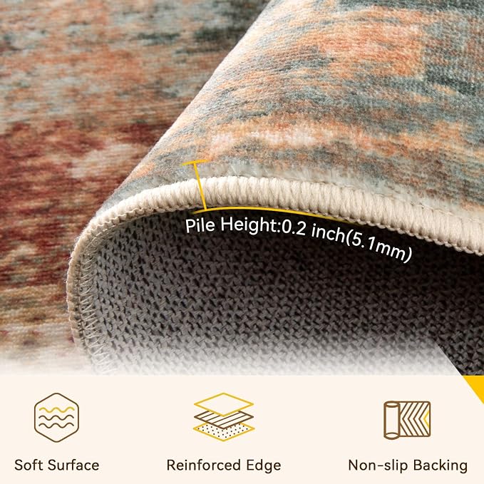 RELEANY Washable Round 4ft Area Rug - Image 3