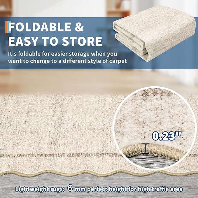 GarveeHome Scalloped Washable Rug 9x12 Area Rug - Image 7