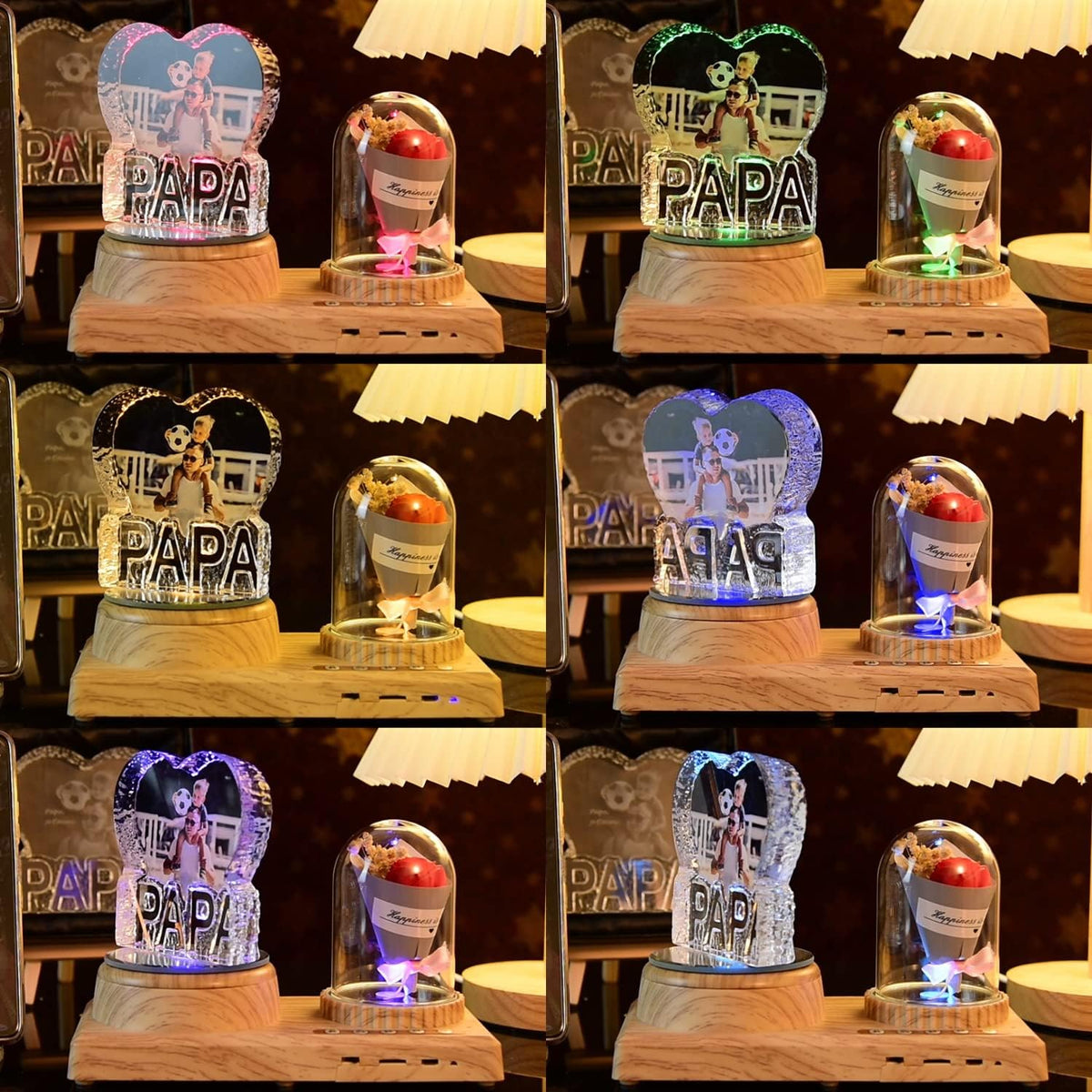 Round Personalize Your Photo LED 3D Night Light Mother Gifts for Christmas Kids Boys & Girls Women Birthday Gifts with Led Colourful Light Base