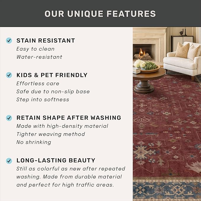 Oriental 9x12 Soft Rugs for Living Room - Image 7