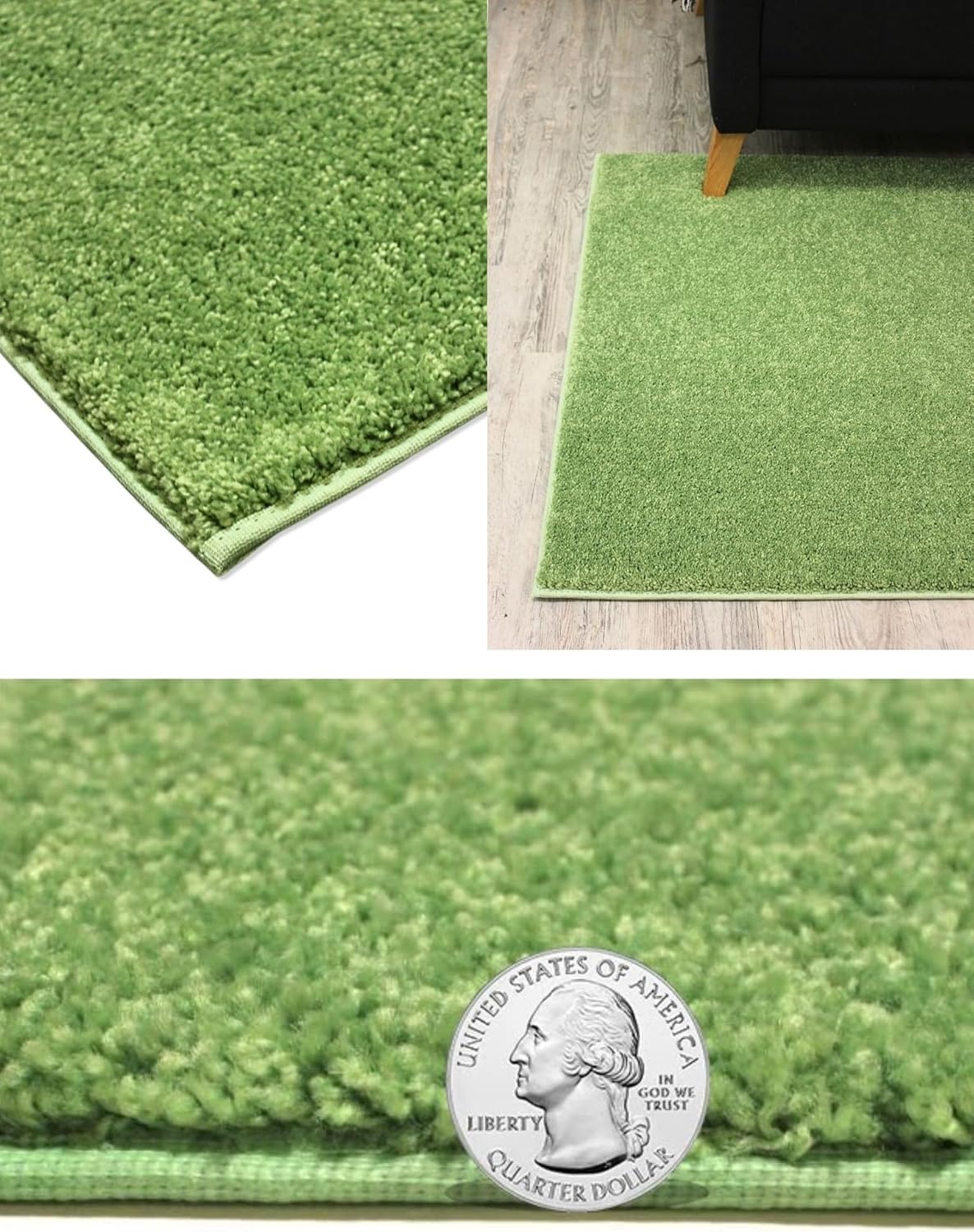 KOECKRITZ Soft and Colorful Kids Classroom Area Rugs (Passes Flammability Pill Test) Many Sizes and Bright Colors to Select from (4' x 4', Lime)