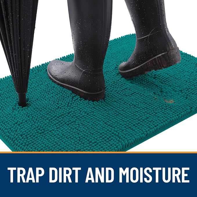 OLANLY Dog Door Mat for Muddy Paws 48x30, Super Absorbent Chenille Mud Mat | - Image 2
