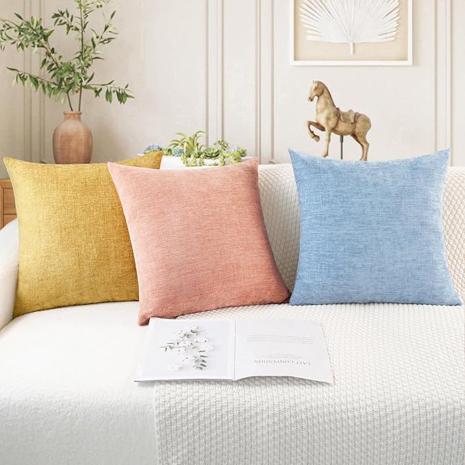 CaliTime Decorative Couch Throw Pillow Covers 24 X 24 Inches Gold | Pack of 2 - Image 5