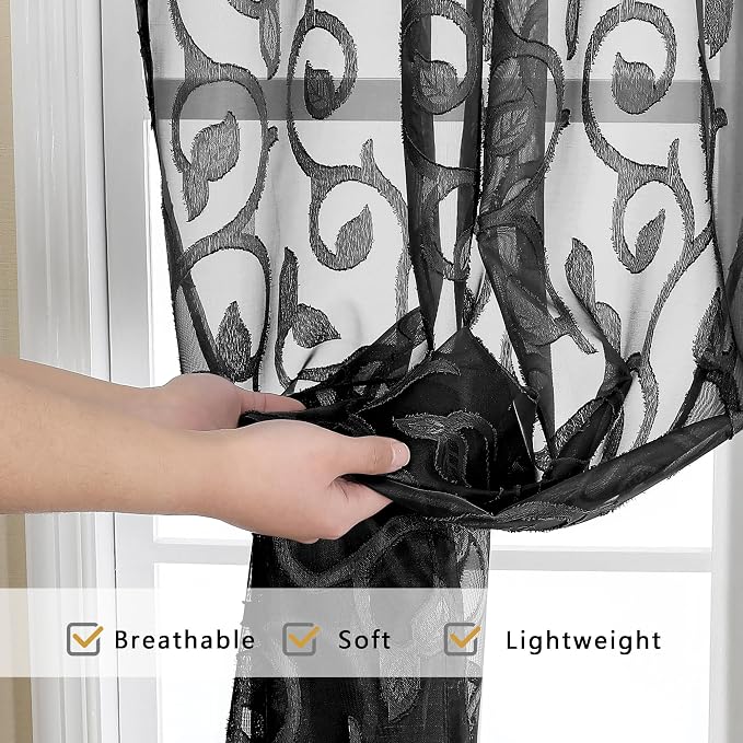 Furman Sheer Curtains Tiers 36 inch Length 2 Panels Set - Image 5