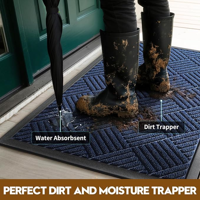 Front Door Mat, Heavy Duty Waterproof Doormat 73"x46", Stain Fade Resistant - Image 2