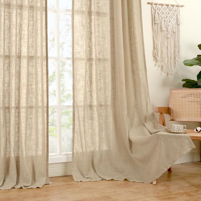 Linen Semi Sheer Curtains 48 Inch - Image 9