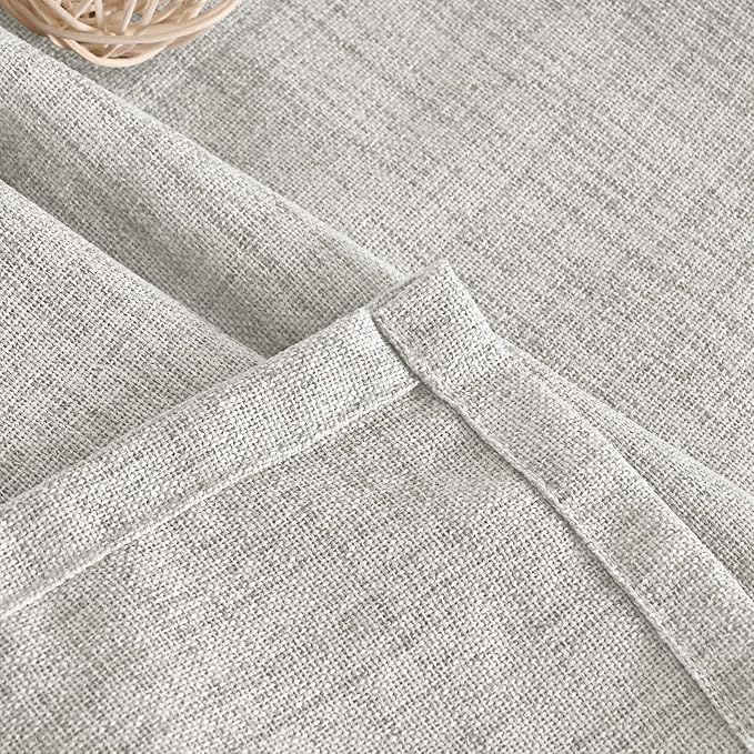 YoungsTex Light Grey Linen Curtains 40 Inch Length - Image 8