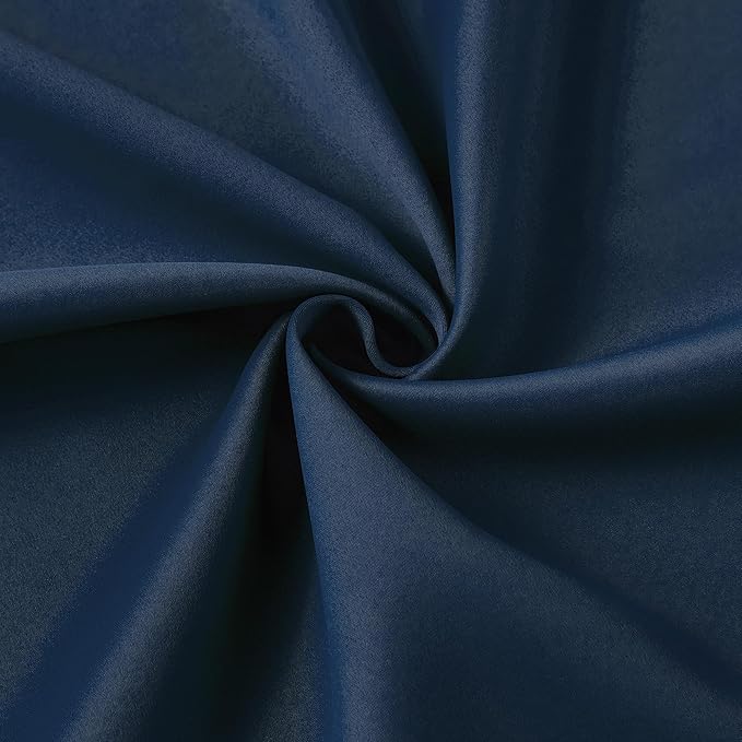92 Inch Long Curtains Navy Blue Pinch Pleated Draperies - Image 7