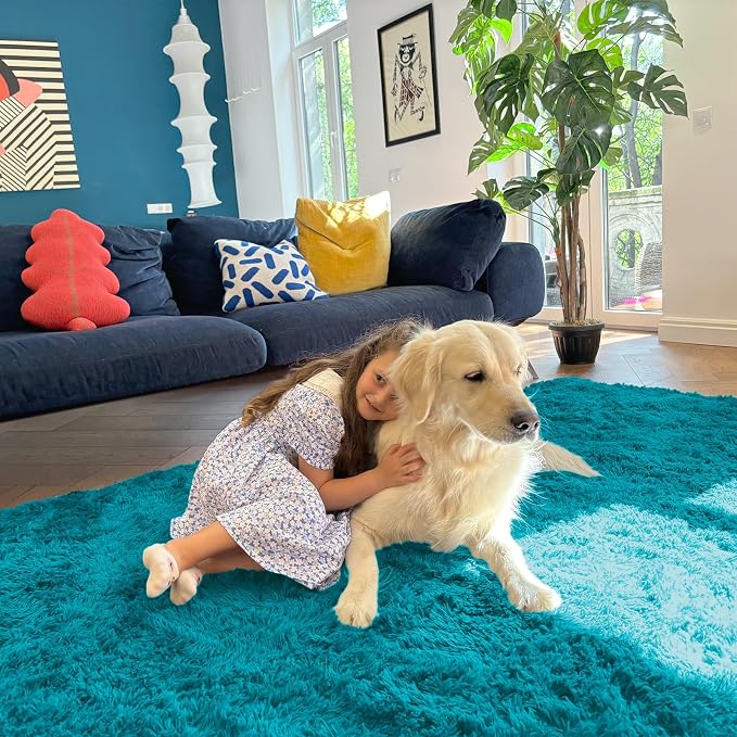 OLANLY 2x3 Machine Washable Small Bedside Rug, Soft Fluffy Shaggy Entryway - Image 5