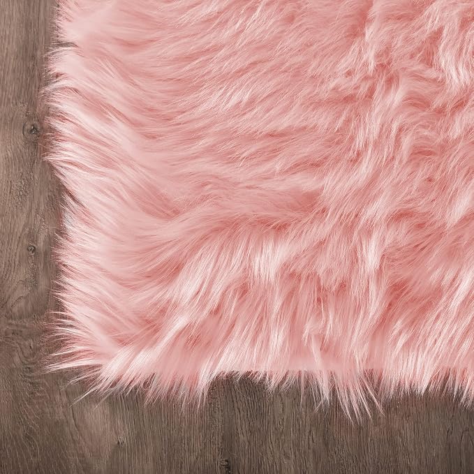 Latepis 3x4 Area Rug, Faux Fur Sheepskin Rug - Image 5