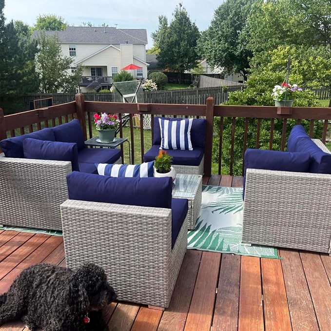 Patio Cushion Cover 25.6x25.6 inch, Outdoor Seat Cushion Slip Cover - Image 3