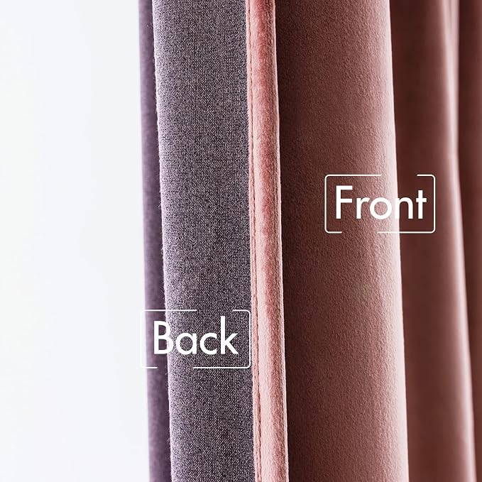 MIULEE Velvet Curtains 52x96 inches 2 Panels Dusty Rose Pink Curtains | Luxury - Image 6
