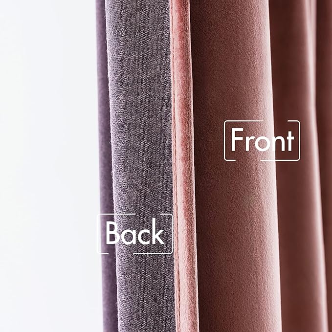MIULEE Velvet Curtains 52x108 inches 2 Panels Dusty Rose Pink Curtains | Luxury - Image 6