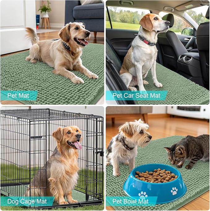 OLANLY Dog Door Mat for Muddy Paws 70x46, Super Absorbent Chenille Mud Mat | - Image 7