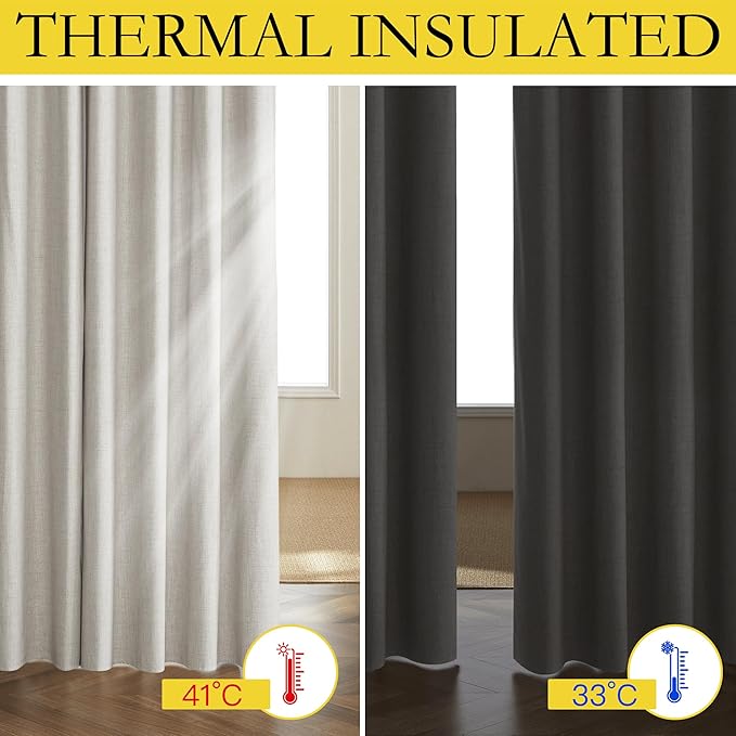 NICETOWN 100% Blackout Curtains 63 inches Long 2 Panels, Thermal Insulated - Image 7