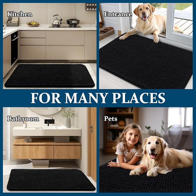 OLANLY Dog Door Mat for Muddy Paws 70x35, Super Absorbent Chenille Mud Mat | - Image 8