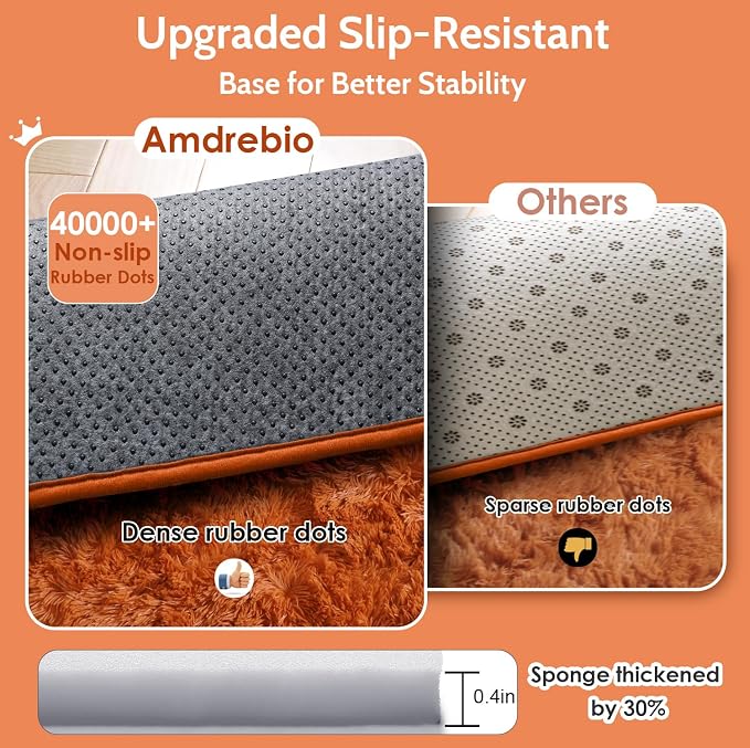 Amdrebio Burnt Orange Small Mini Area Rug 2x3 - Image 5