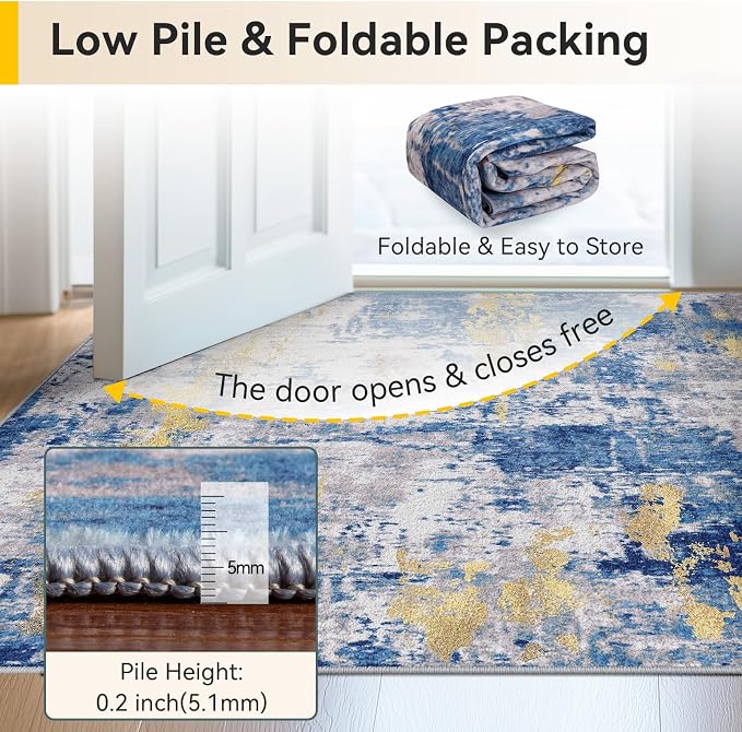 RELEANY Washable 7'x9' Abstract Area Rug - Image 6