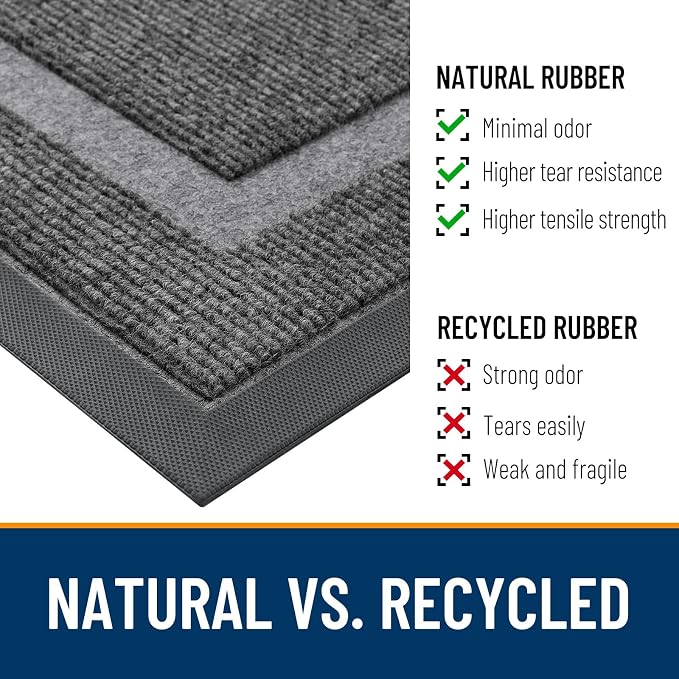 OLANLY Front Door Mat Outside 59x20, All-Season Heavy-Duty Rubber Doormat | - Image 4