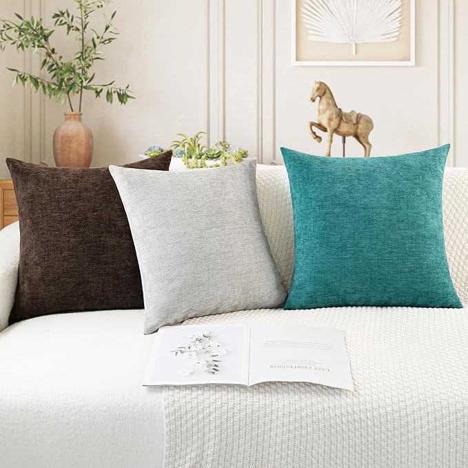CaliTime Decorative Couch Throw Pillow Covers 20 X 20 Inches Coffee | Pack of 2 - Image 5