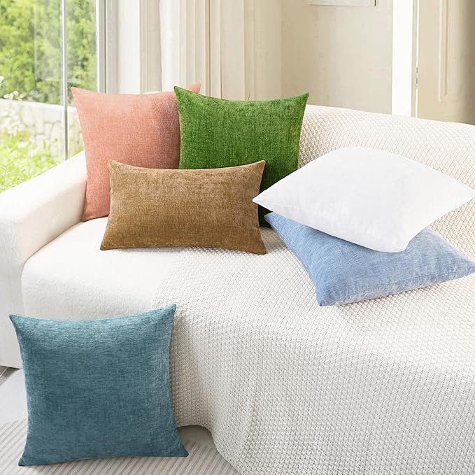 CaliTime Decorative Couch Throw Pillow Covers 20 X 20 Inches Smoke Blue | Pack - Image 4