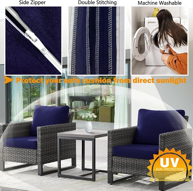 Patio Cushion Cover 25.6x25.6 inch, Outdoor Seat Cushion Slip Cover - Image 5