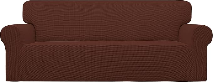 Easy-Going Stretch Oversized Sofa Couch Slipcover Washable Coffee | 1-Piece by Easy-Going